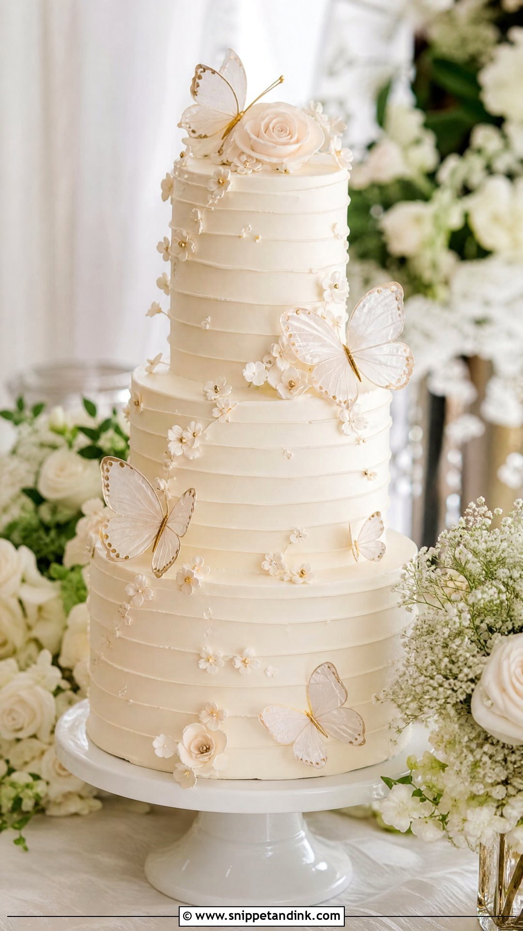 Buttercream Butterfly Wedding Cake - Snippet and Ink - 25 Butterfly Cake Design Ideas for Wedding