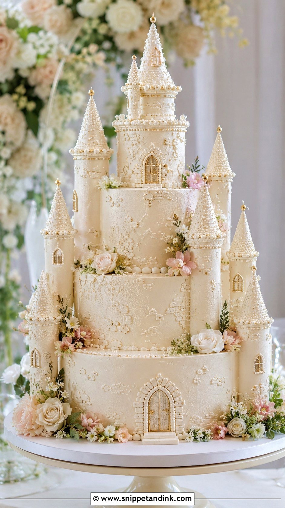 Buttercream Castle Wedding Cake - Snippet and Ink - 20 Castle Cakes for Wedding