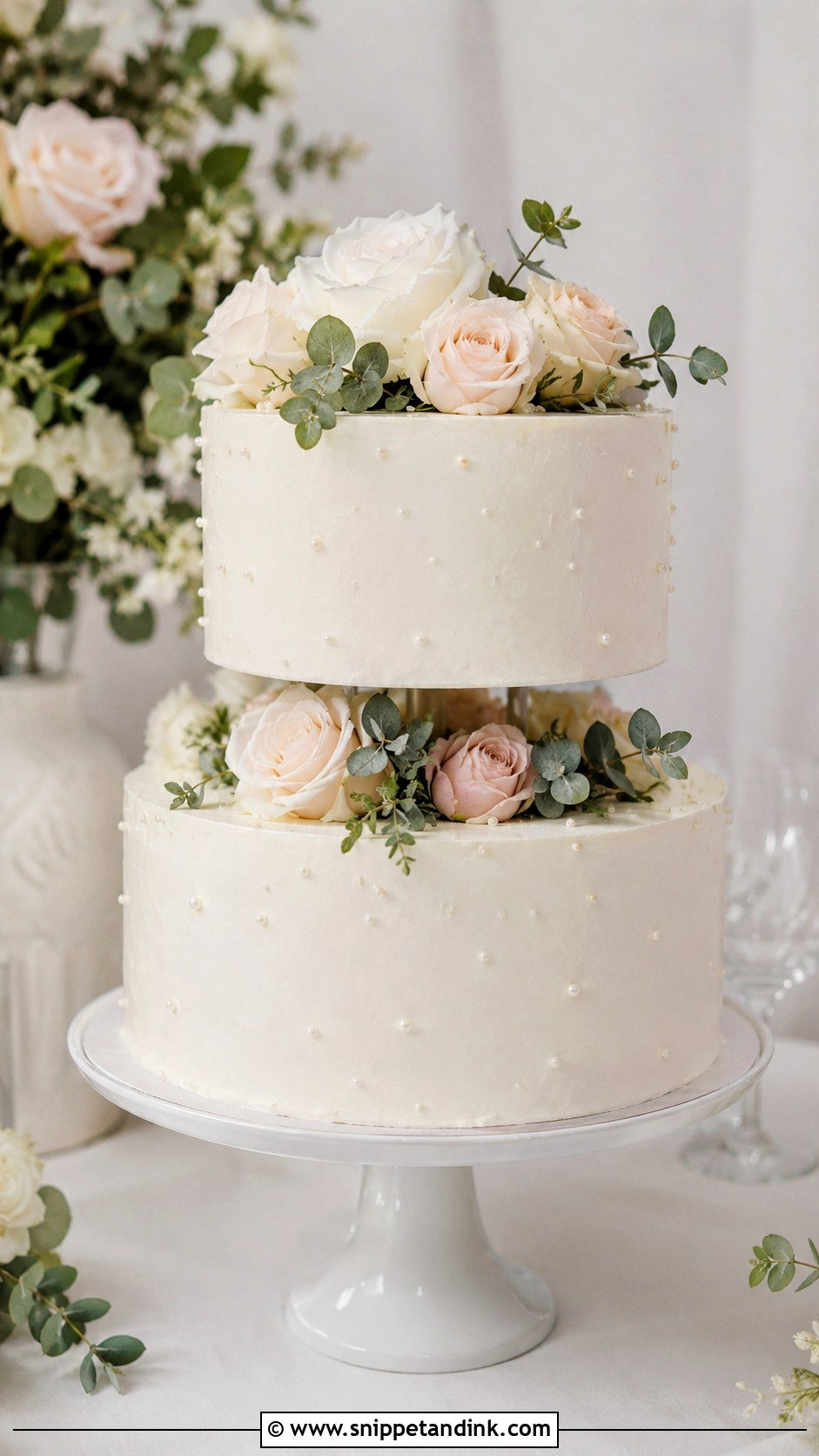 Buttercream Floating Tier Wedding Cake - Snippet and Ink - 20 Wedding Cake Ideas with Floating Tier