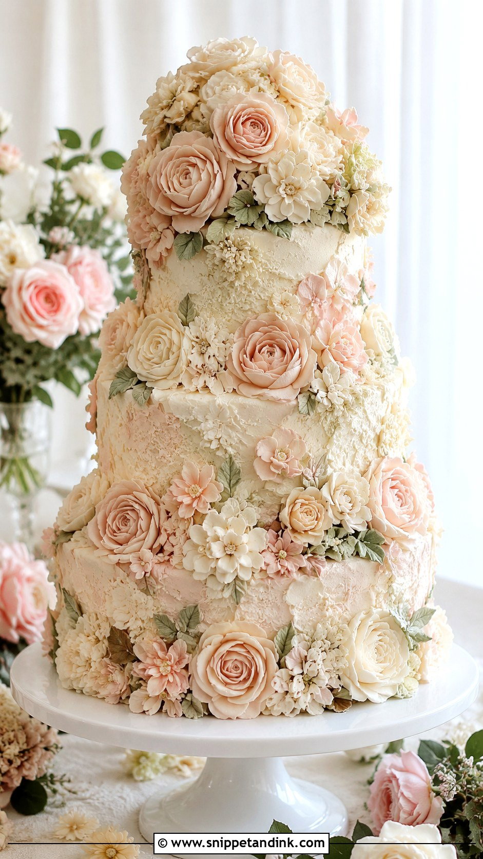 Buttercream Flower Wedding Cake - Snippet and Ink - 20 Floral Cake Designs for Wedding