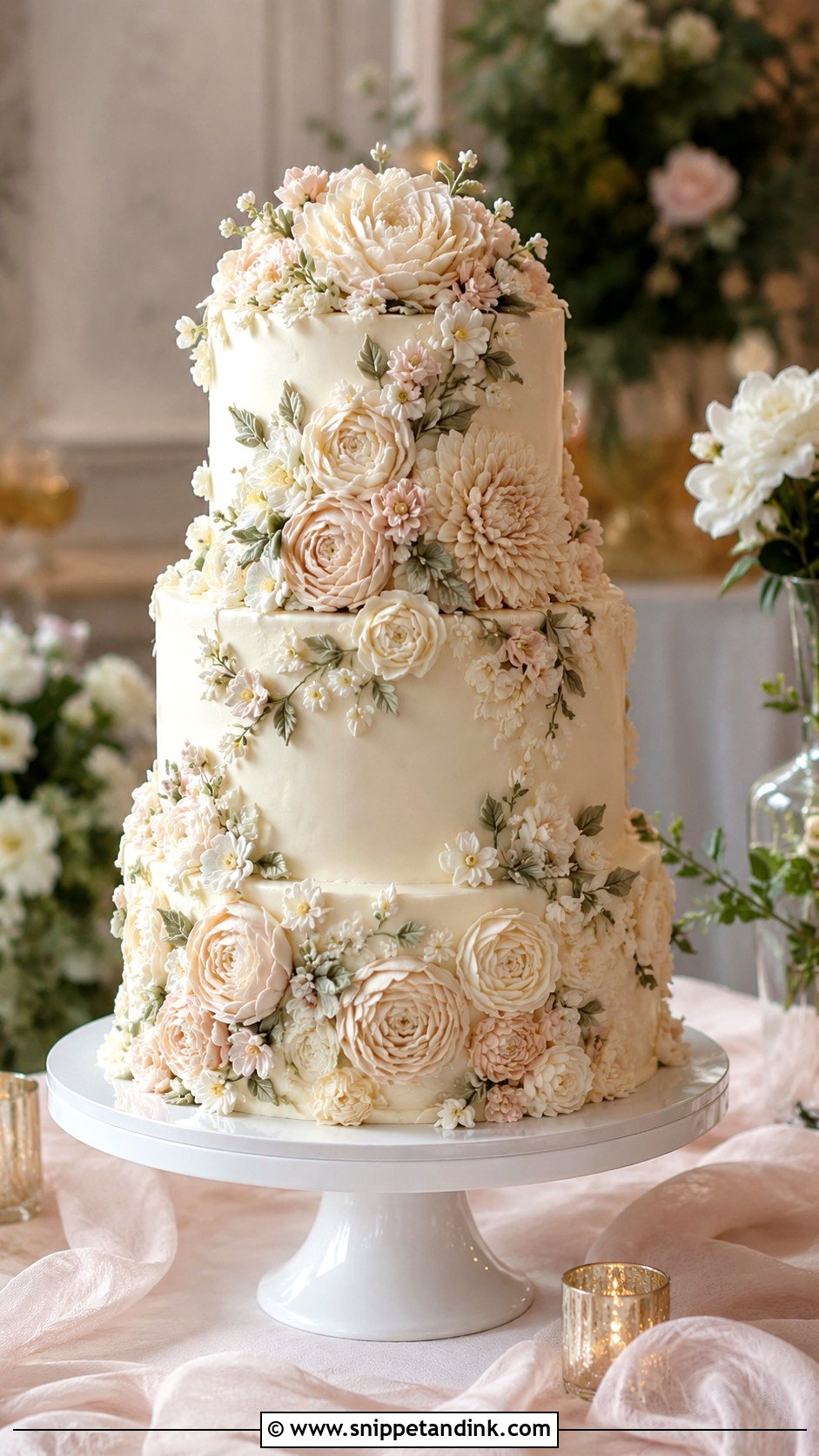 Buttercream Flower Wedding Cake - Snippet and Ink - 20 Flower Cakes for Wedding