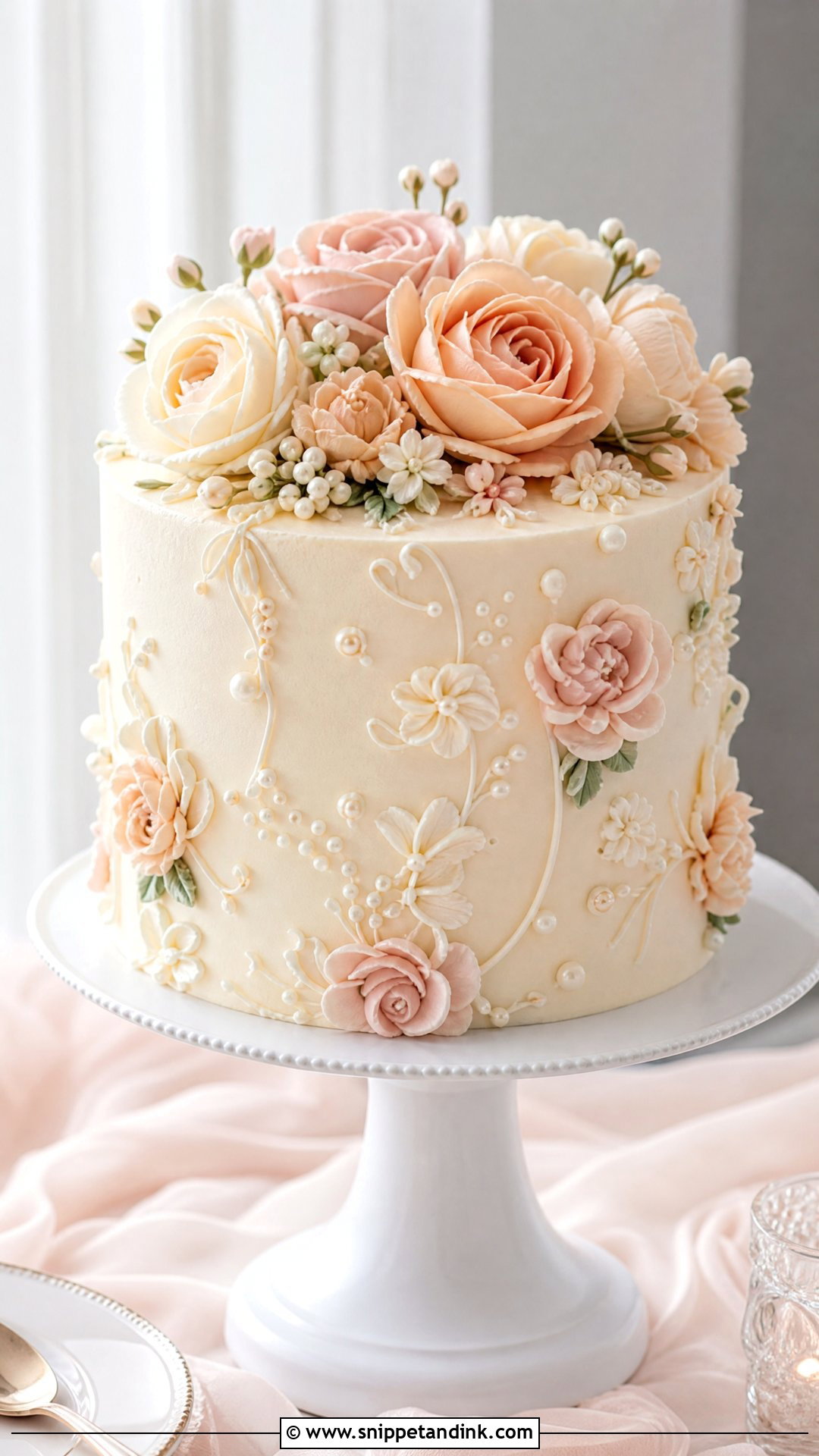 Buttercream Flower Wedding Cake - Snippet and Ink - 20 Timeless Wedding Cake Ideas