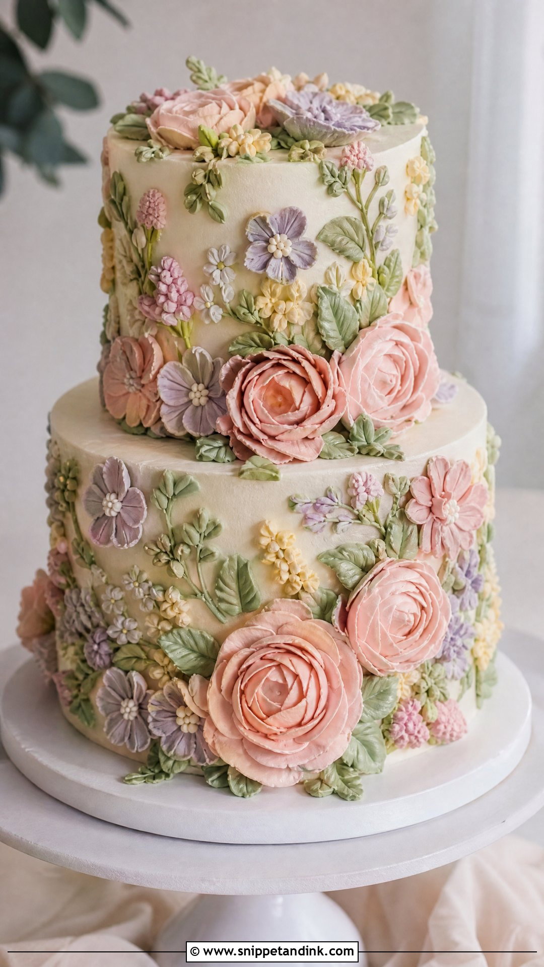 Buttercream Flower Wedding Cake - Snippet and Ink - 20 Wedding Cake 2024