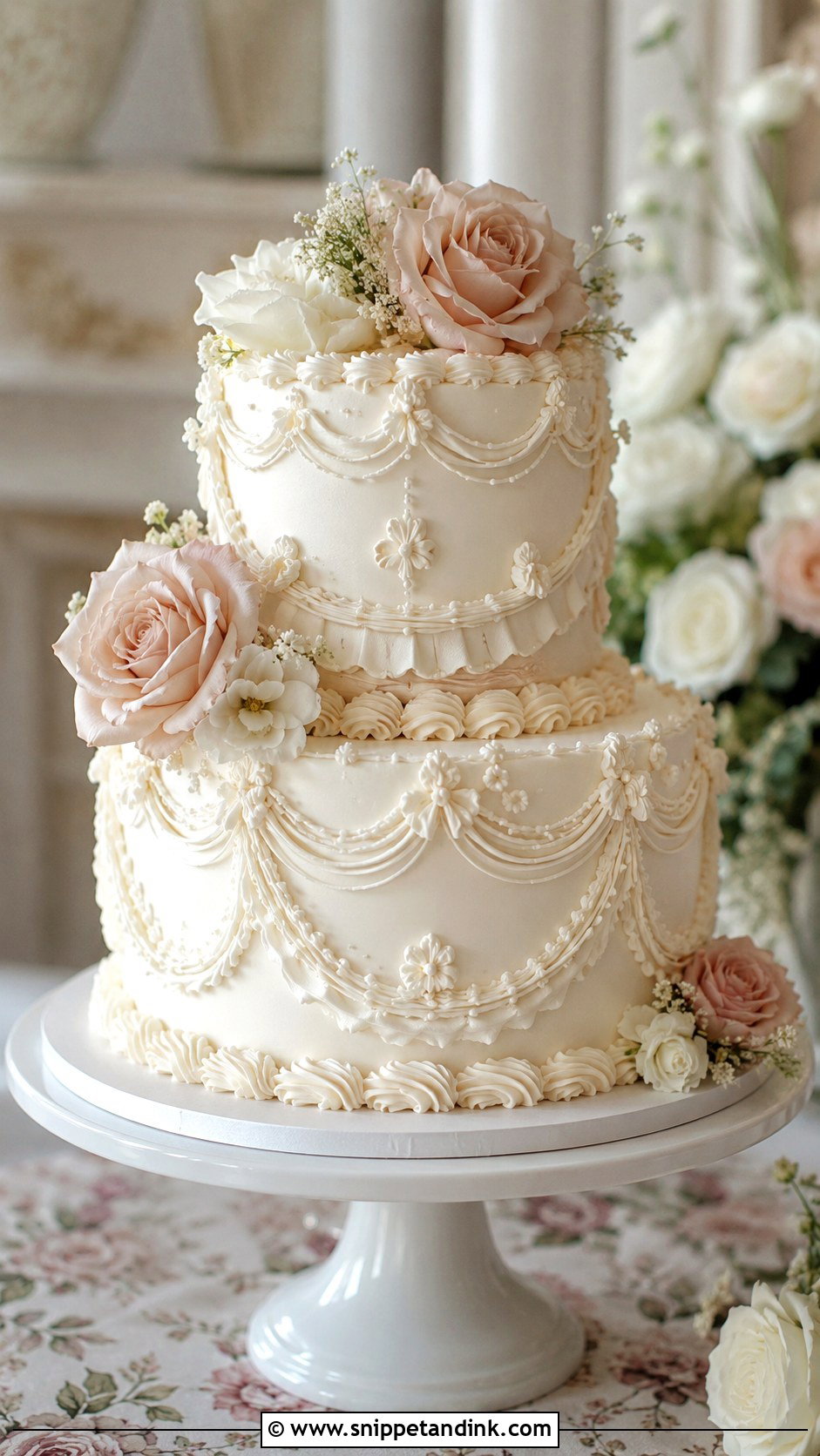 Buttercream Lambeth Wedding Cake - Snippet and Ink - 25 Lambeth Style Wedding Cakes