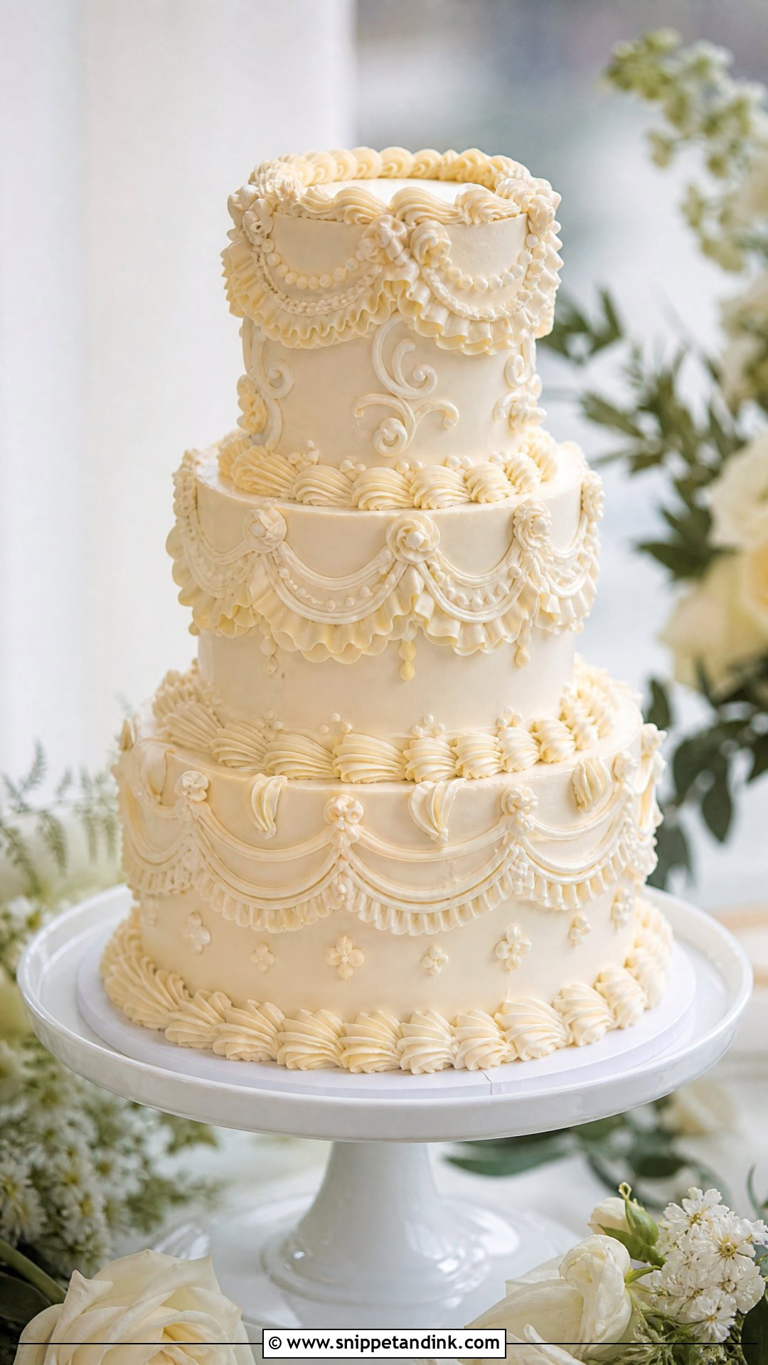 Buttercream Lambeth Wedding Cake - Snippet and Ink - 20 Lambeth Wedding Cake Ideas