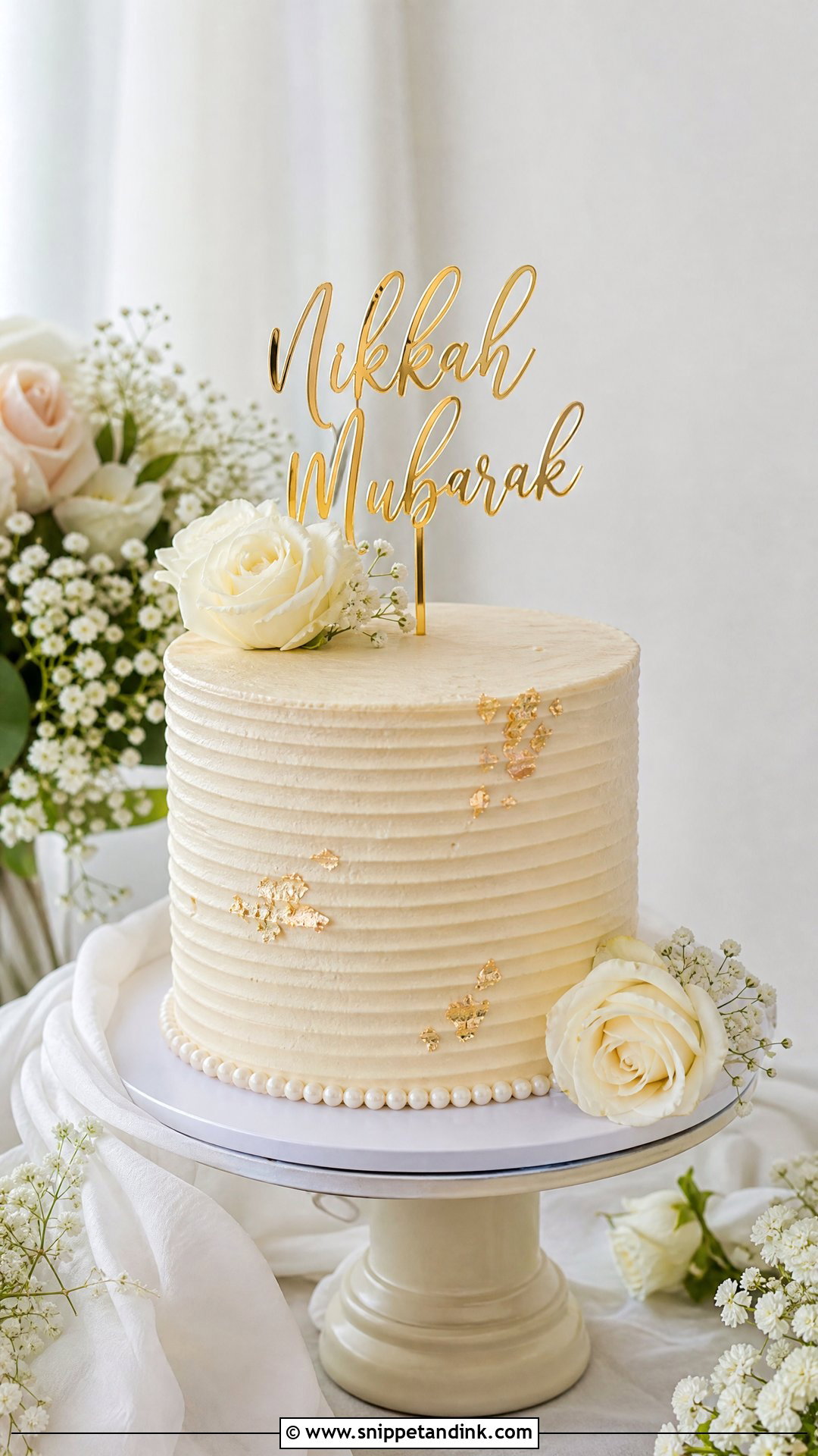 Buttercream Nikkah Cake - Snippet and Ink - 25 Nikkah Cake Ideas