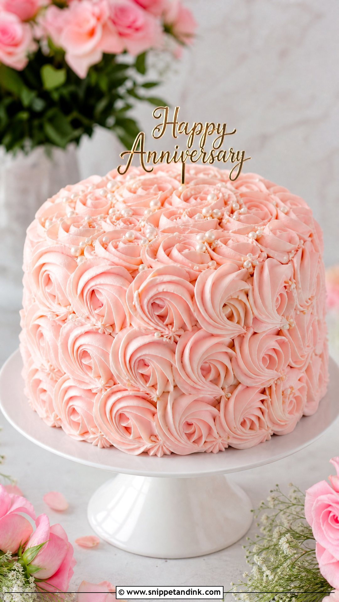 Buttercream Rosette Anniversary Cake - Snippet and Ink - 20 Simple Wedding Anniversary Cake Ideas