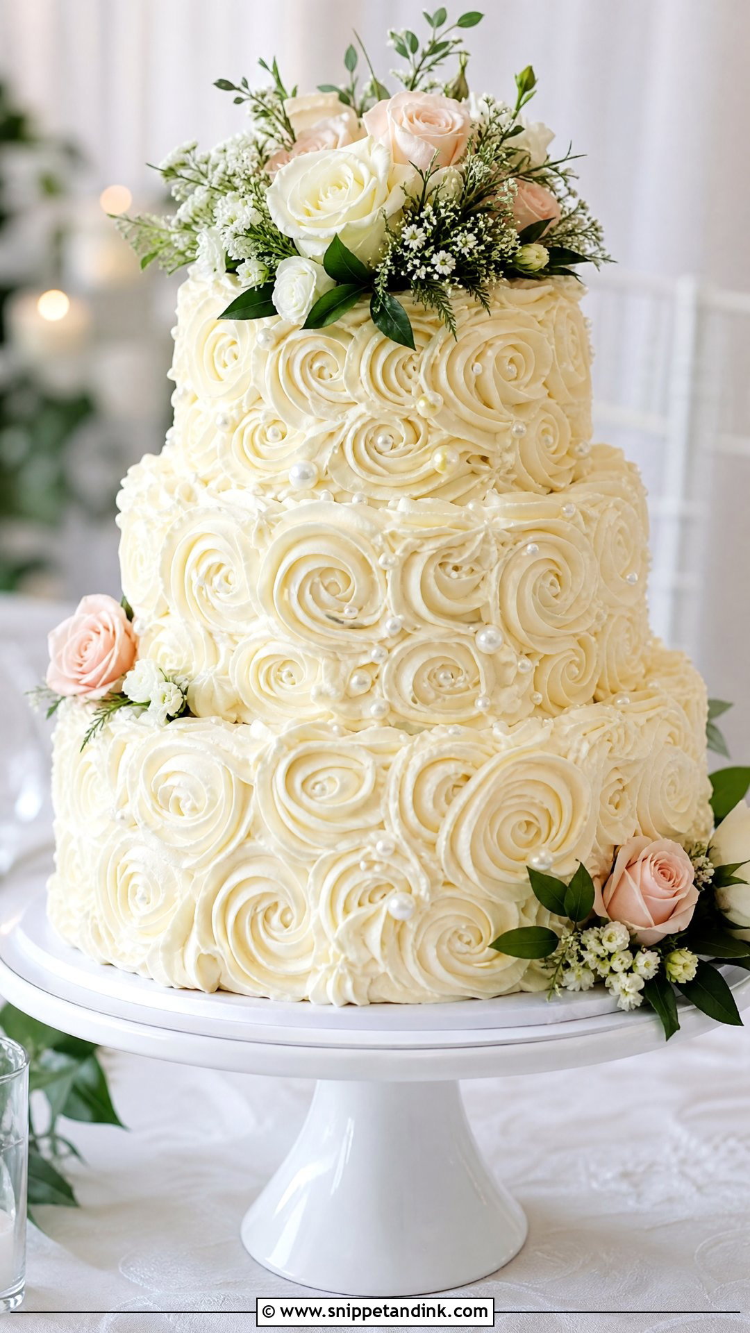 Buttercream Rosette Wedding Cake - Snippet and Ink - 30 Rosette Cake Ideas for Wedding