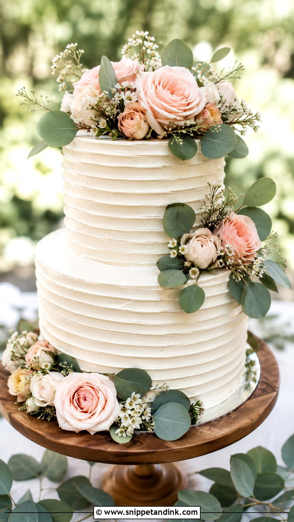 Buttercream Striped Wedding Cake - Snippet and Ink - 20 Striped Wedding Cake Ideas