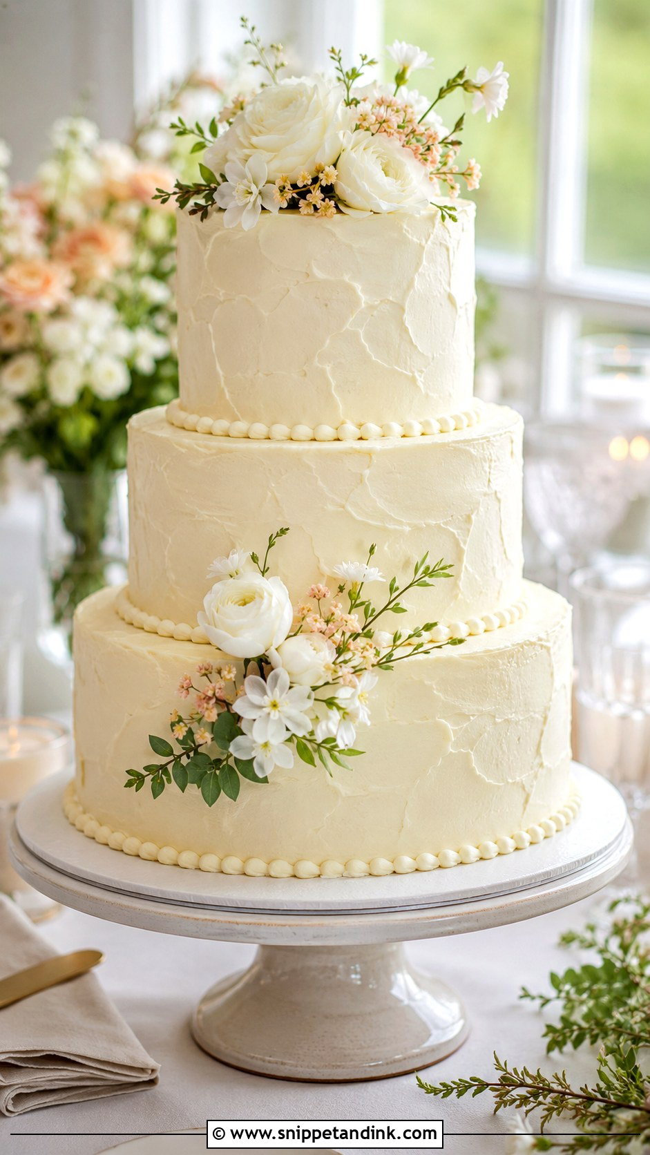 Buttercream Tiered Wedding Cake - Snippet and Ink - 30 Tiered Wedding Cakes
