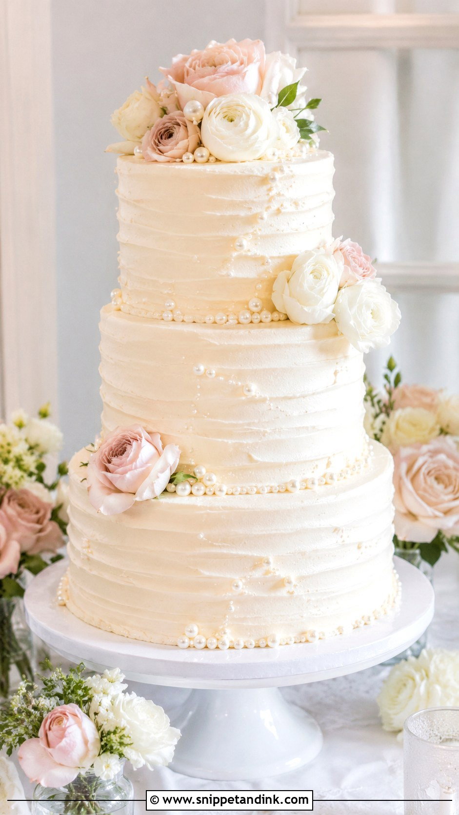 Buttercream Tiered Wedding Cake - Snippet and Ink - 30 Tiered Wedding Cake Ideas