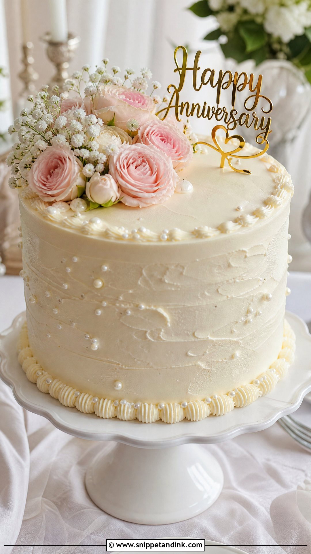 Buttercream Wedding Anniversary Cake - Snippet and Ink - 30 Wedding Anniversary Cakes