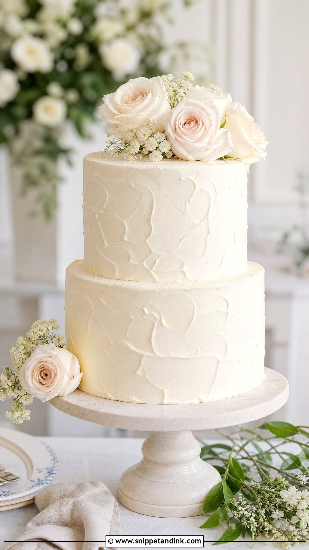 Buttercream Wedding Cake - Snippet and Ink - 20 Simple Wedding Cake Designs