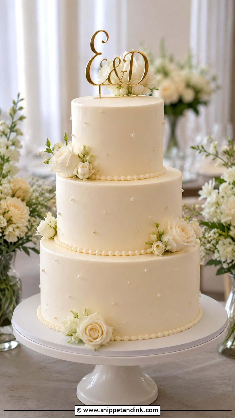 Buttercream Wedding Cake - Snippet and Ink - 20 Wedding Cake Decoration Ideas