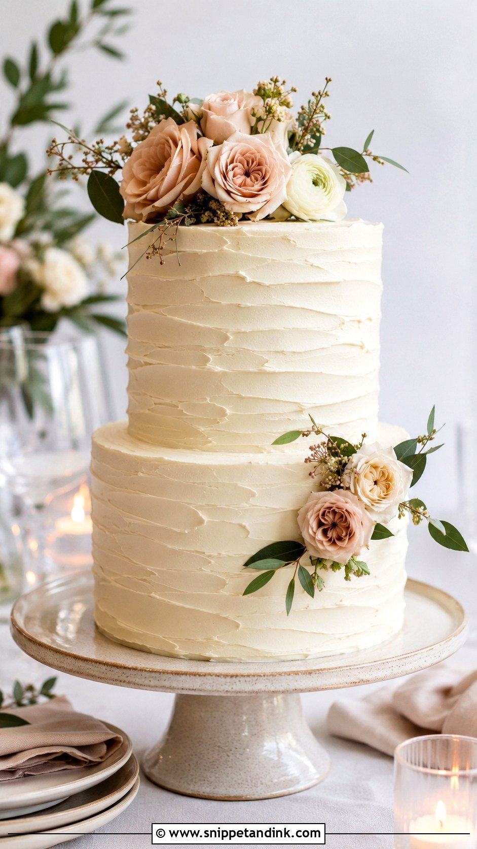 Buttercream Wedding Cake - Snippet and Ink - 20 Wedding Cake Designs