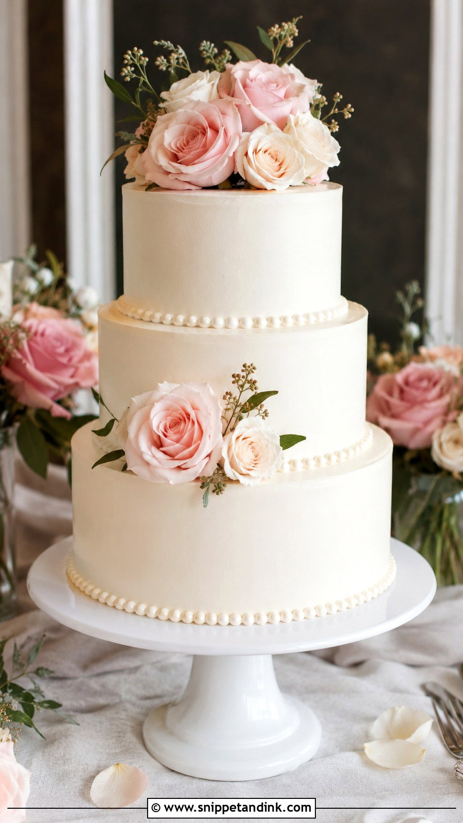 Buttercream Wedding Cake - Snippet and Ink - 20 Non Fondant Wedding Cakes