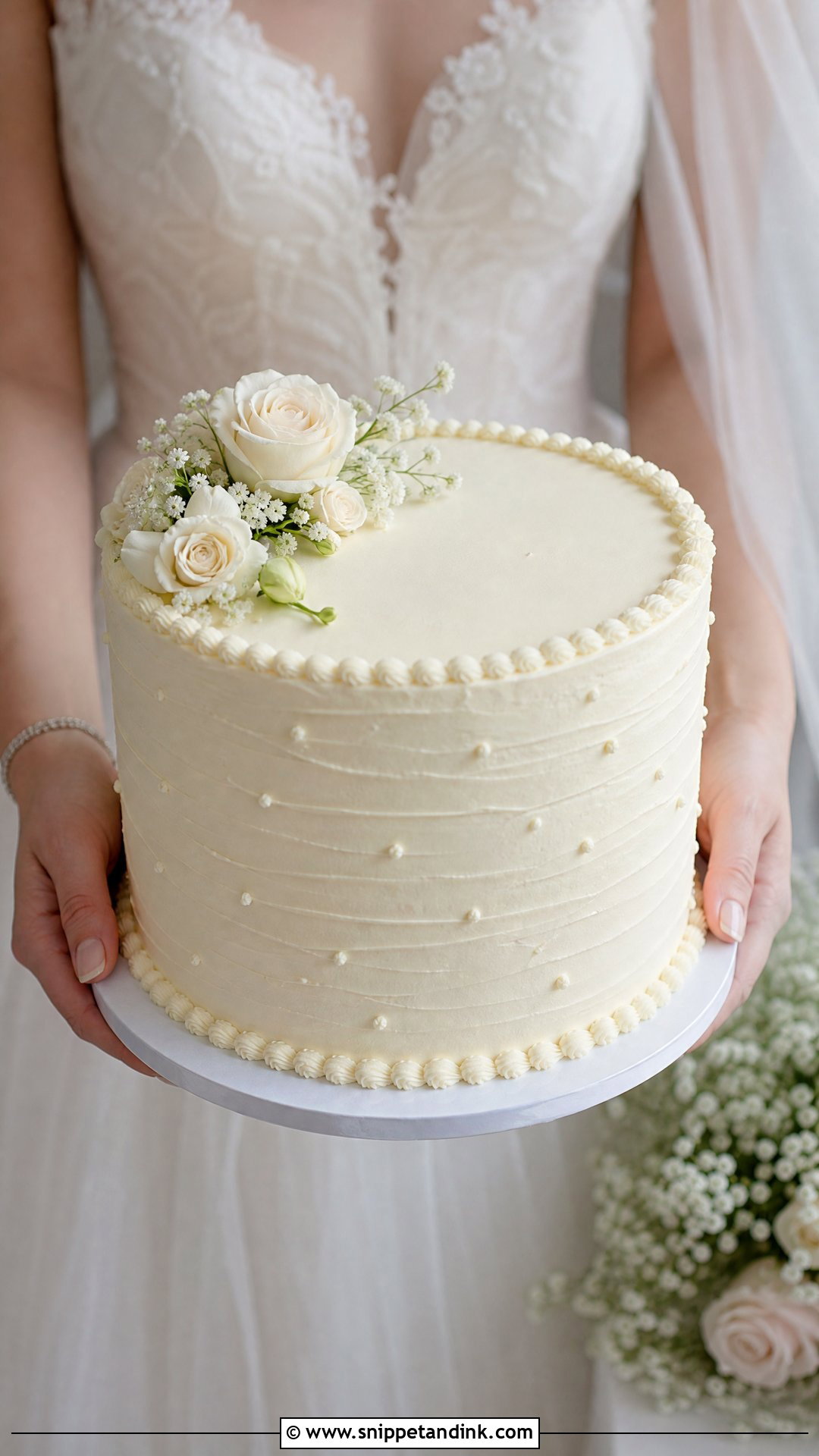 Buttercream Wedding Cake - Snippet and Ink - 20 Person Holding Cake Ideas for Wedding