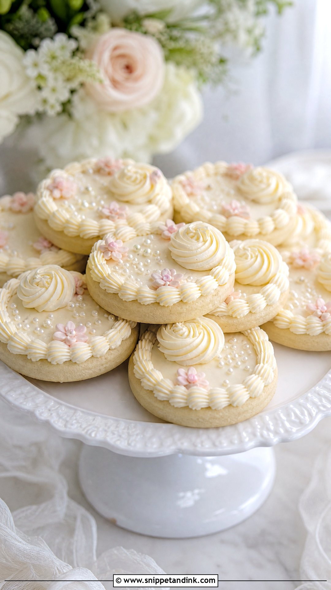 Buttercream Wedding Cake Cookies - Snippet and Ink - 30 Wedding Cake Cookies