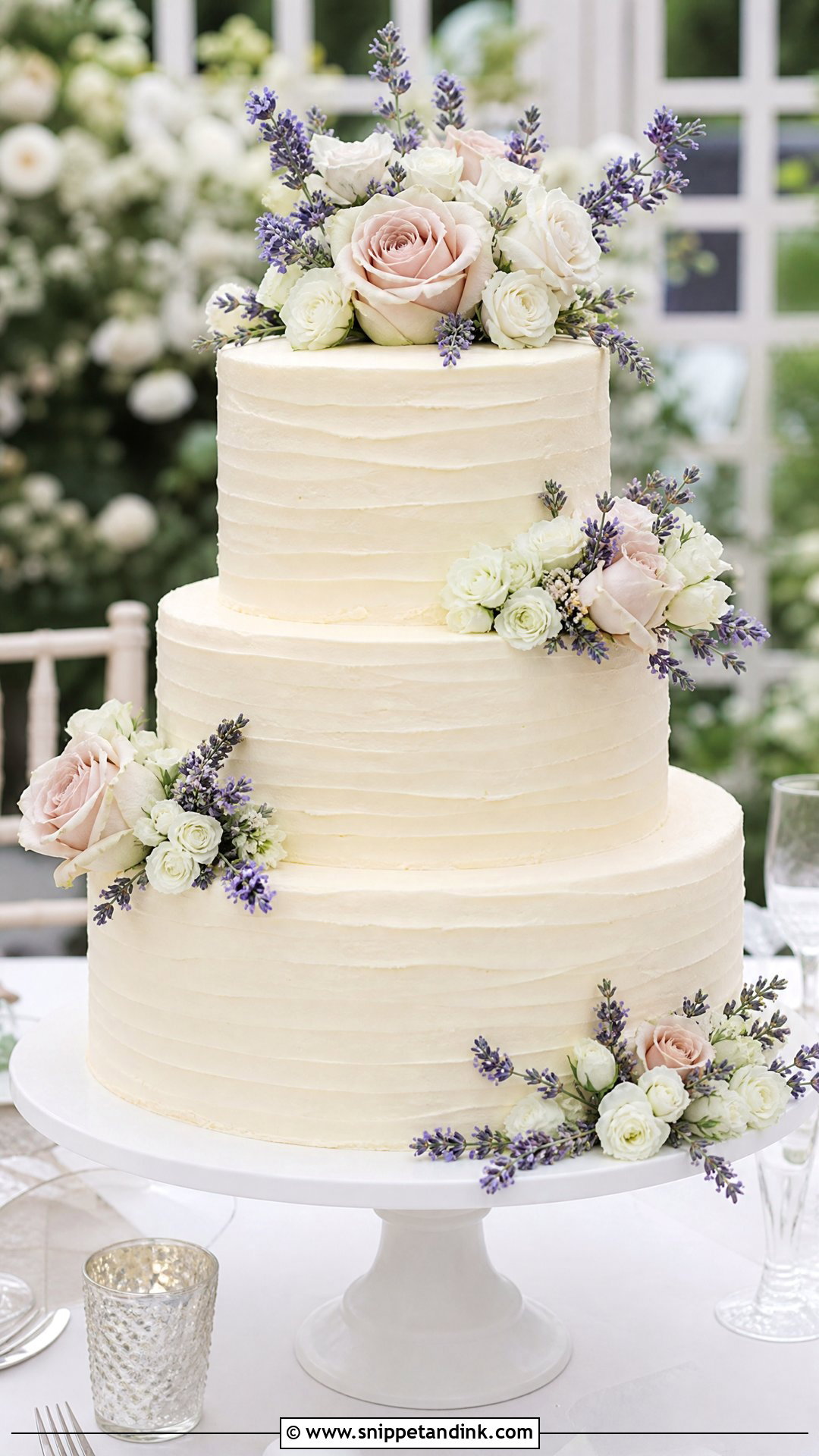 Buttercream Wedding Cake With Fresh Flowers - Snippet and Ink - 25 Cake Ideas with Fresh Flowers for Wedding