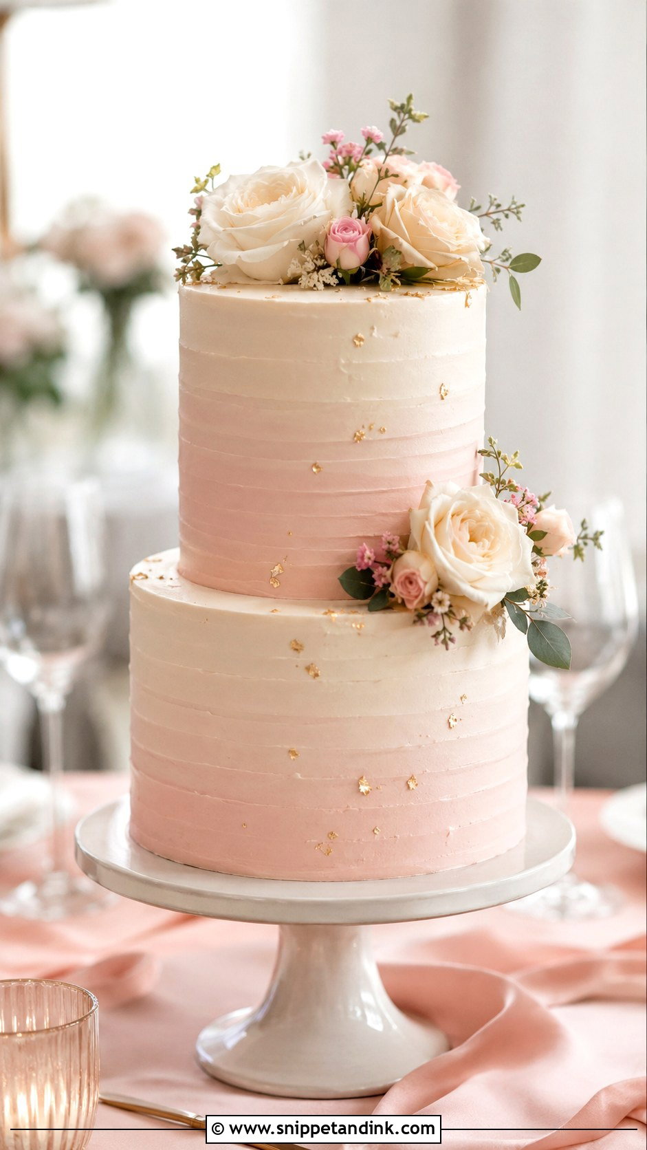 Buttercream Wedding Cake With Ombre Finish - Snippet and Ink - 20 Simple Buttercream Wedding Cake Designs