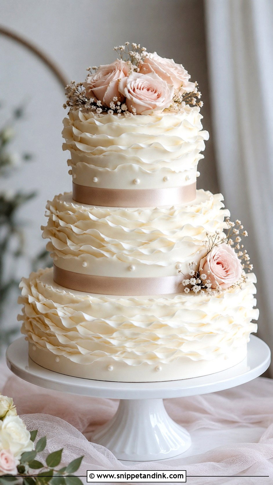 Buttercream Wedding Cake With Ruffles - Snippet and Ink - 20 Love Wedding Cake Ideas