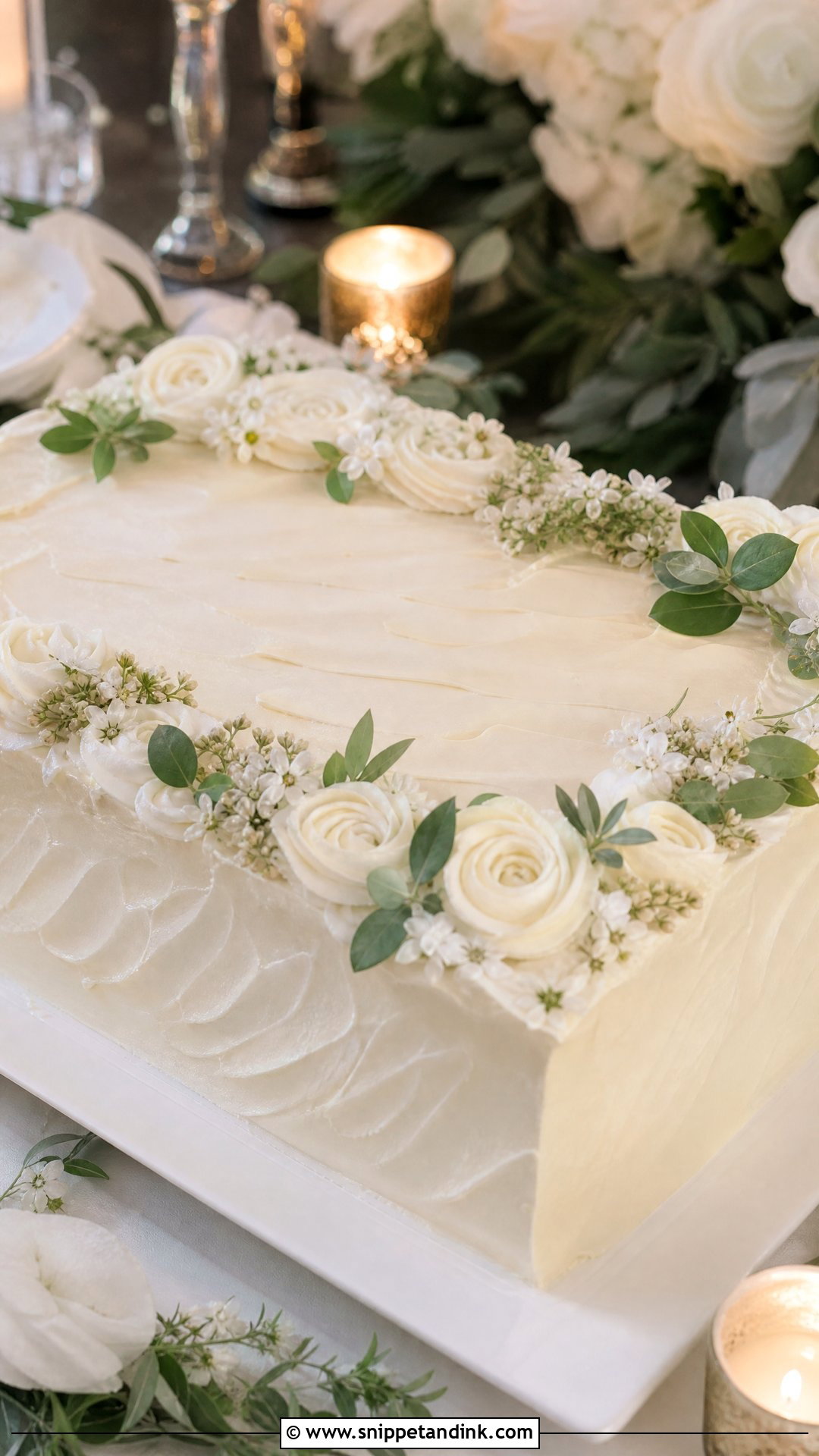 Buttercream Wedding Sheet Cake - Snippet and Ink - 20 Wedding Sheet Cake Ideas