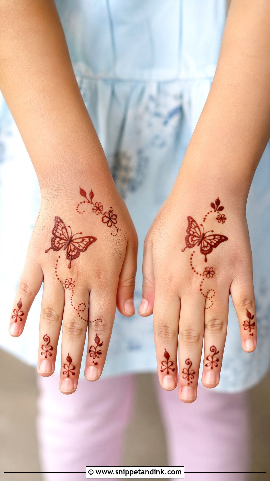 Butterfly Mehndi Design For Kids - Snippet and Ink - 30 Cute Mehndi Designs for Kids