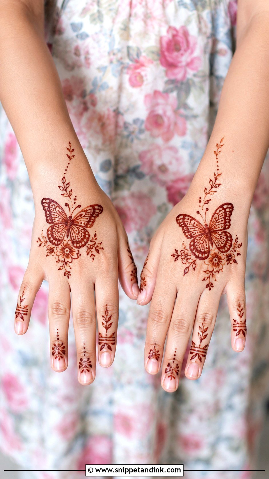 Butterfly Mehndi Design for Kids - Snippet and Ink - 30 Very Easy Mehndi Designs for Kids