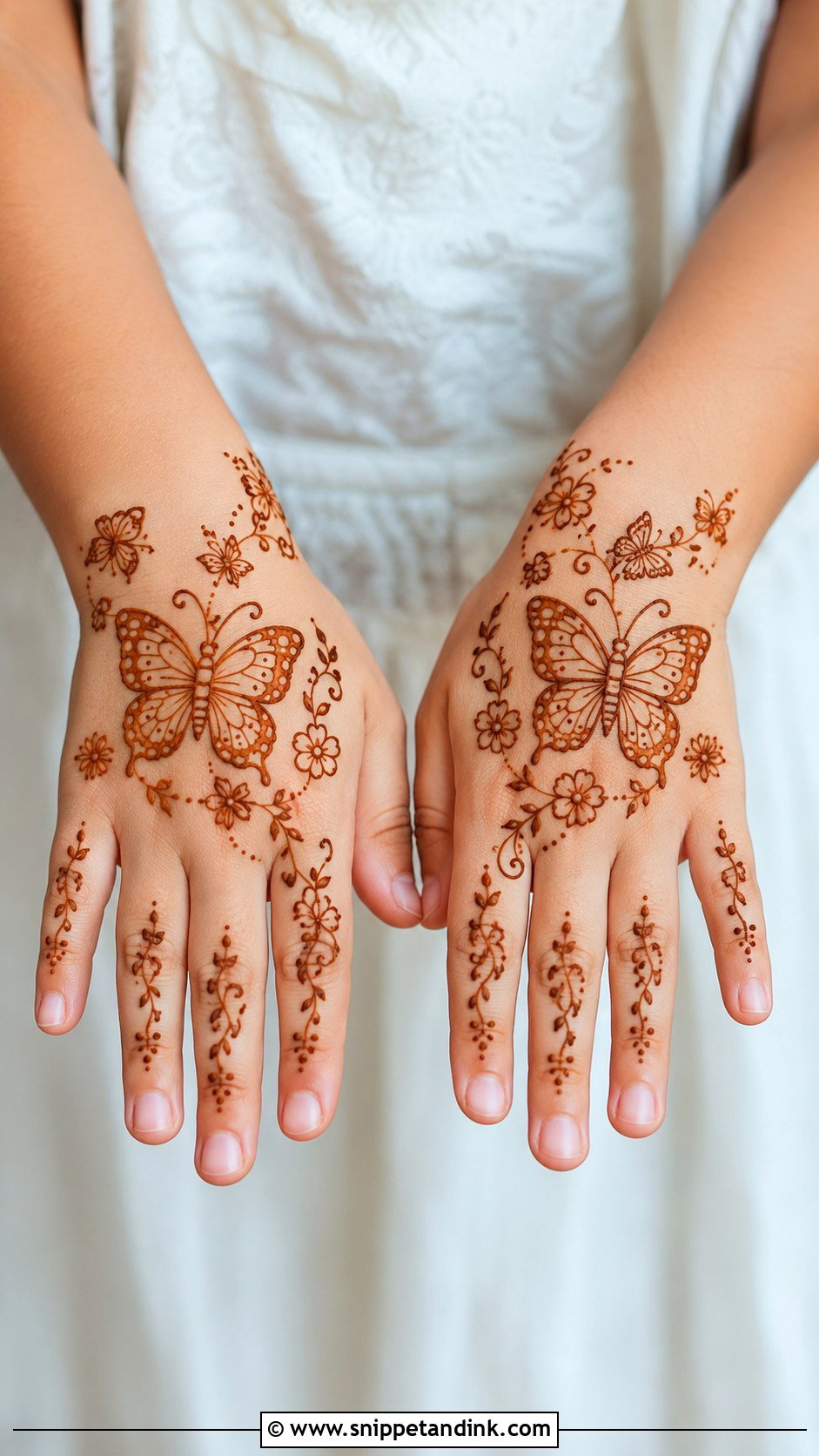 Butterfly Mehndi Design for Kids - Snippet and Ink - 35 Mehndi Designs for Kids