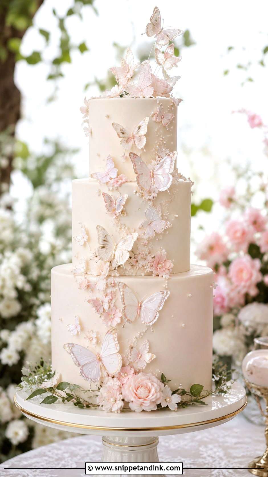 Butterfly Wedding Cake - Snippet and Ink - 20 Enchanted Theme Cake Ideas for Wedding