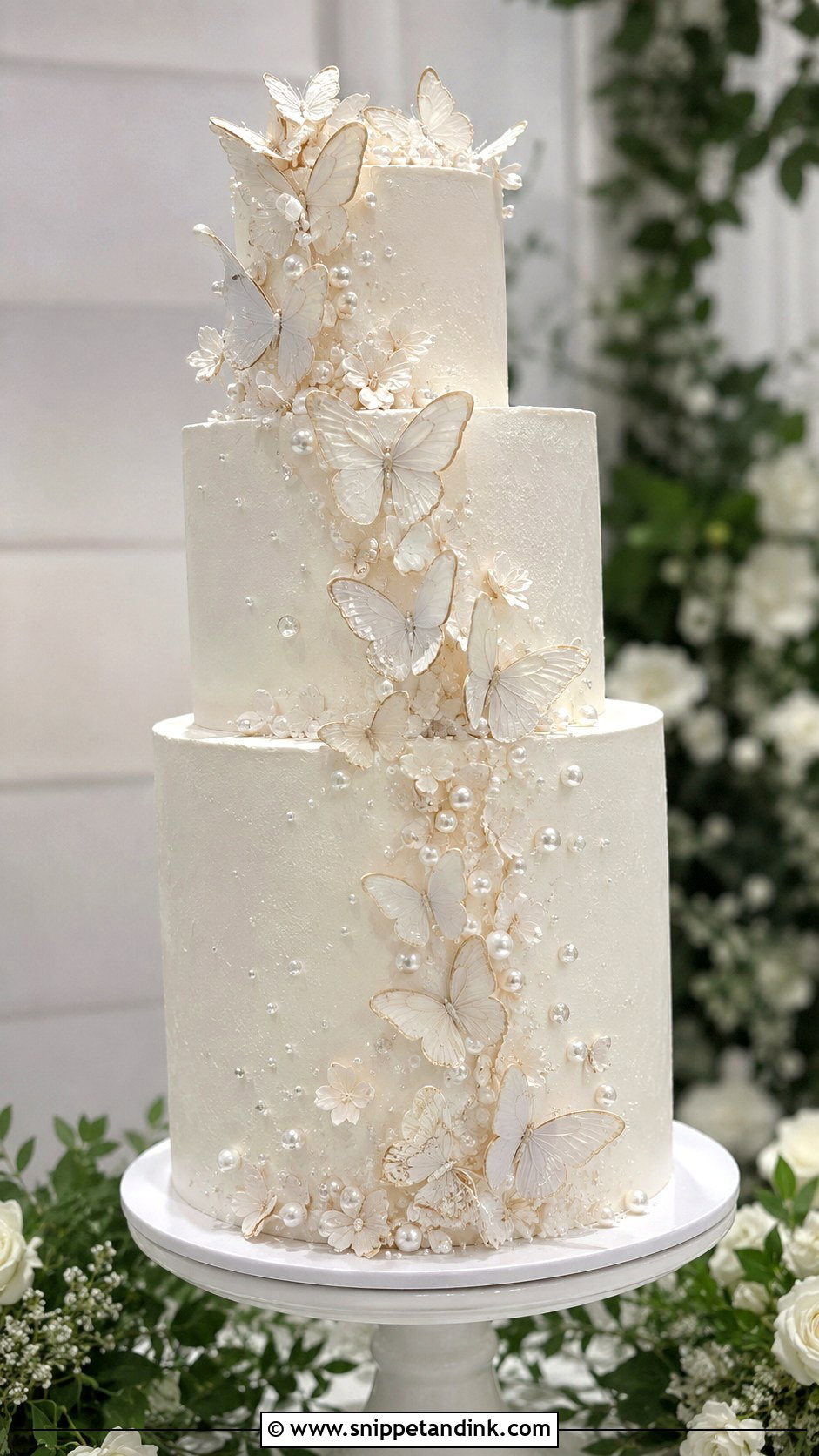 Butterfly Wedding Cake With 3D Butterflies - Snippet and Ink - 20 Cake Ideas with Butterfly Decorations for Wedding