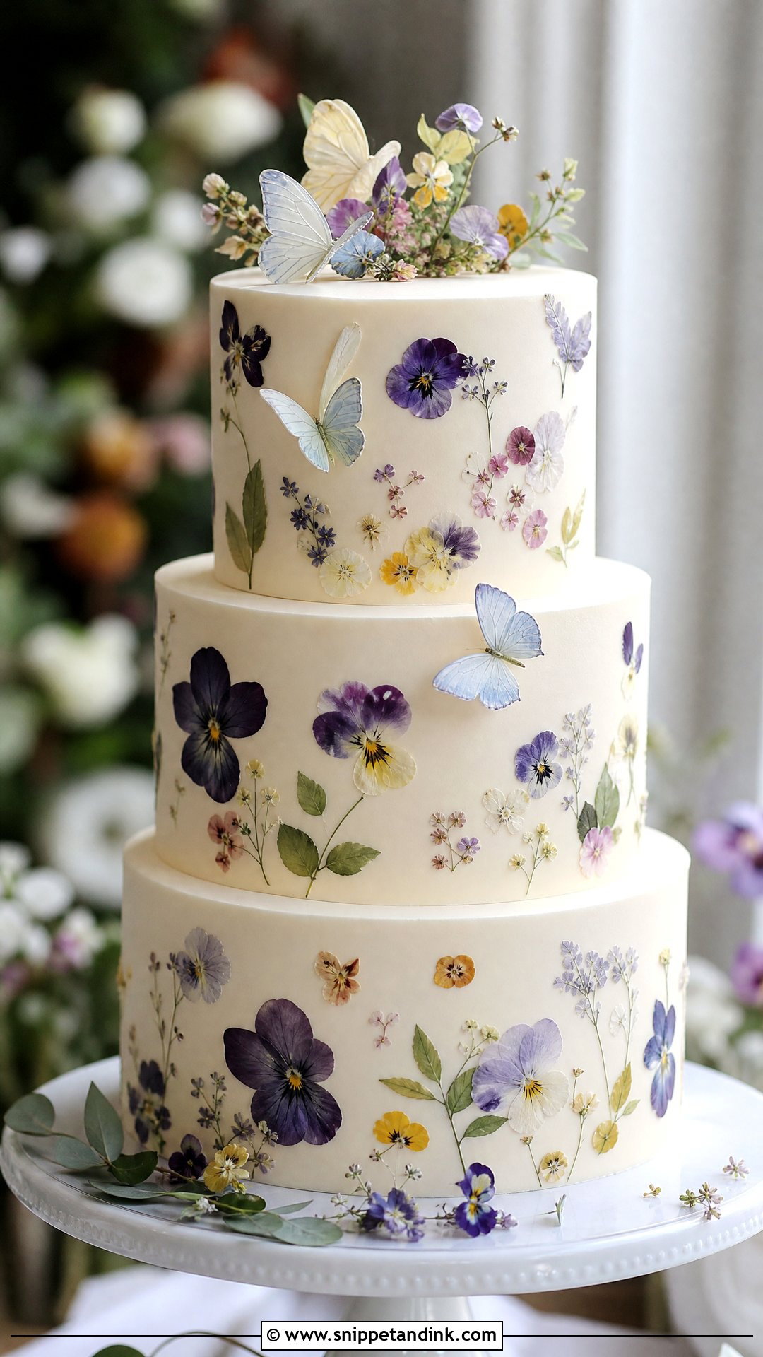 Butterfly Wedding Cake With Edible Flowers - Snippet and Ink - 25 Butterfly Cake Design Ideas for Wedding