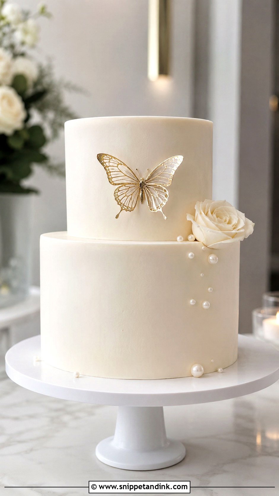 Butterfly Wedding Cake With Minimalist Style - Snippet and Ink - 20 Butterfly Cake Ideas for Wedding
