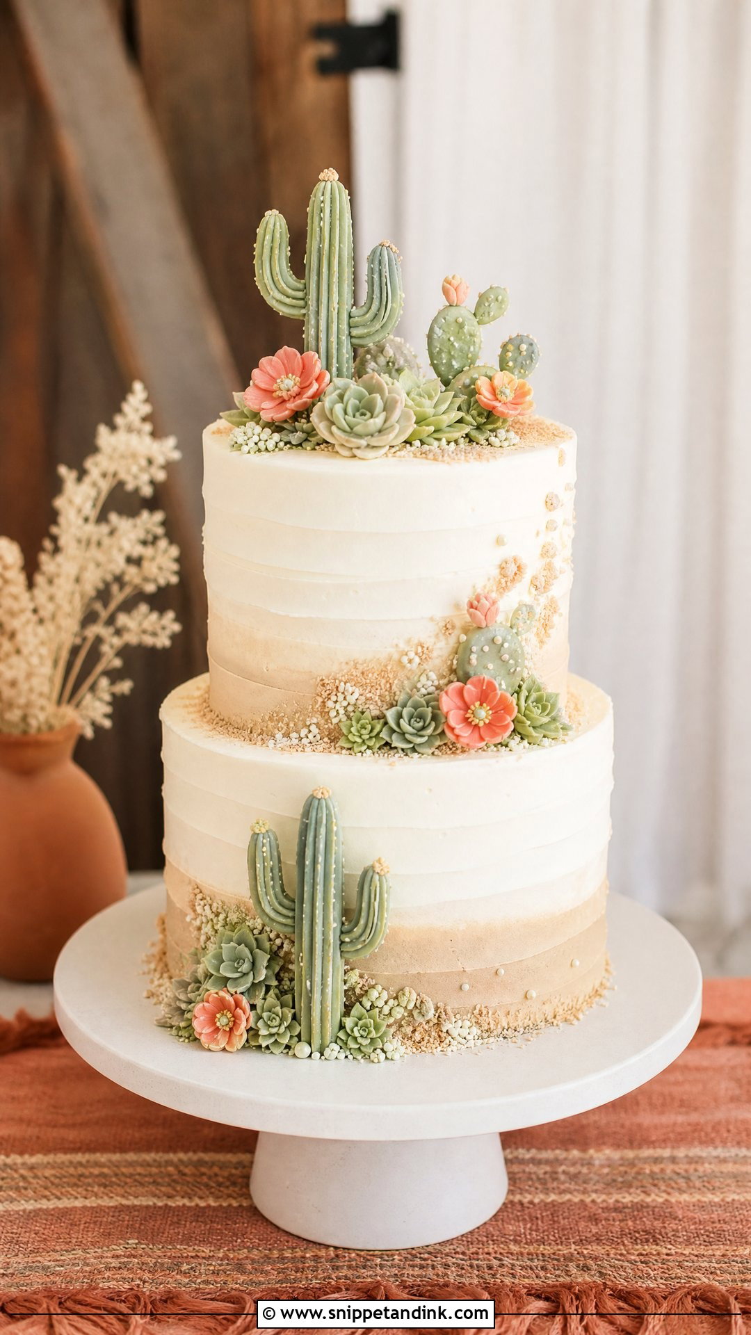 Cactus Wedding Cake - Snippet and Ink - 20 Western Wedding Cake Ideas