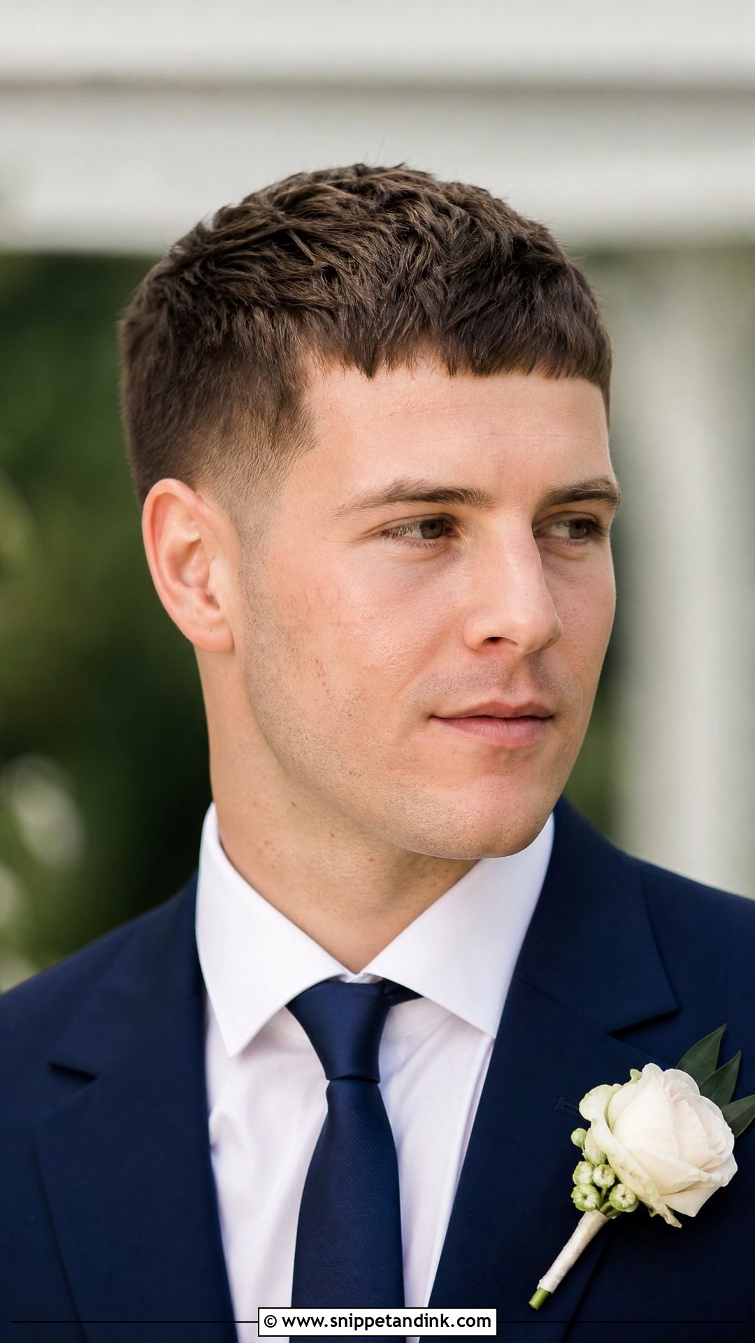 Caesar Cut for Weddings - Snippet and Ink - 20 Men’s Wedding Hair Ideas
