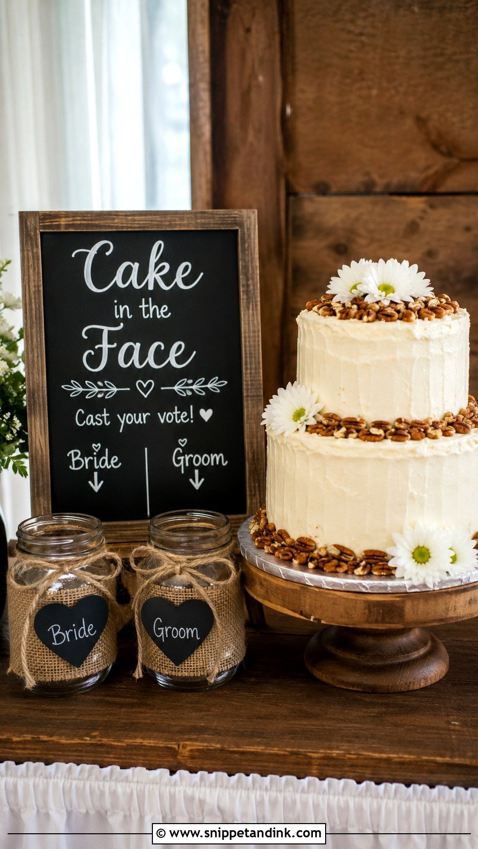 Cake In The Face Wedding Sign With Chalkboard Look - Snippet and Ink - 25 Cake in the Face Wedding Sign