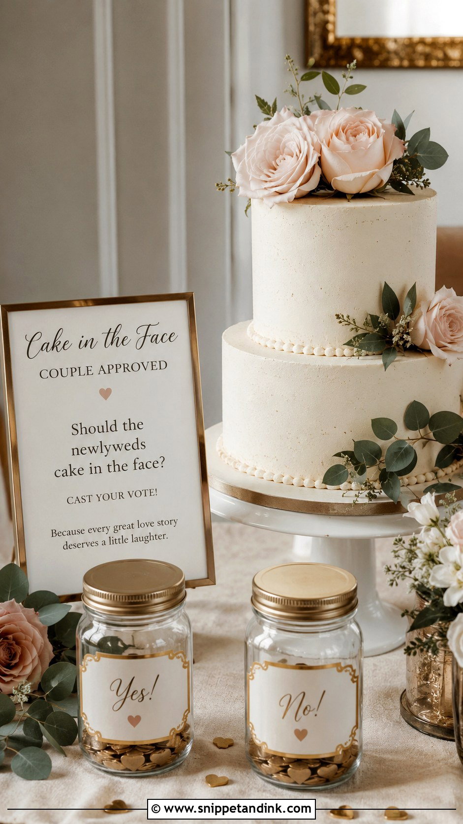 Cake In The Face Wedding Sign With Couple Approved Wording - Snippet and Ink - 25 Cake in the Face Wedding Sign