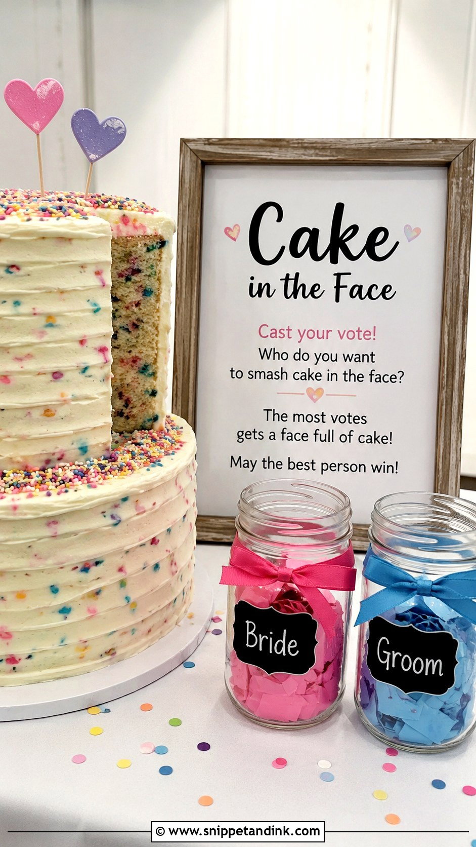 Cake In The Face Wedding Sign With Funny Wedding Wording - Snippet and Ink - 25 Cake in the Face Wedding Sign