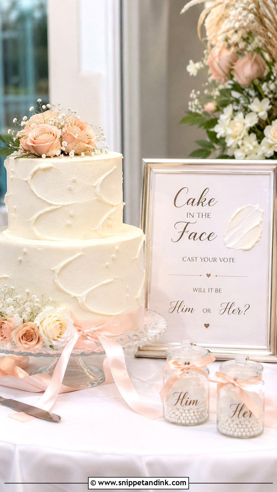 Cake In The Face Wedding Sign With Gentle Frosting Swipe - Snippet and Ink - 25 Cake in the Face Wedding Sign