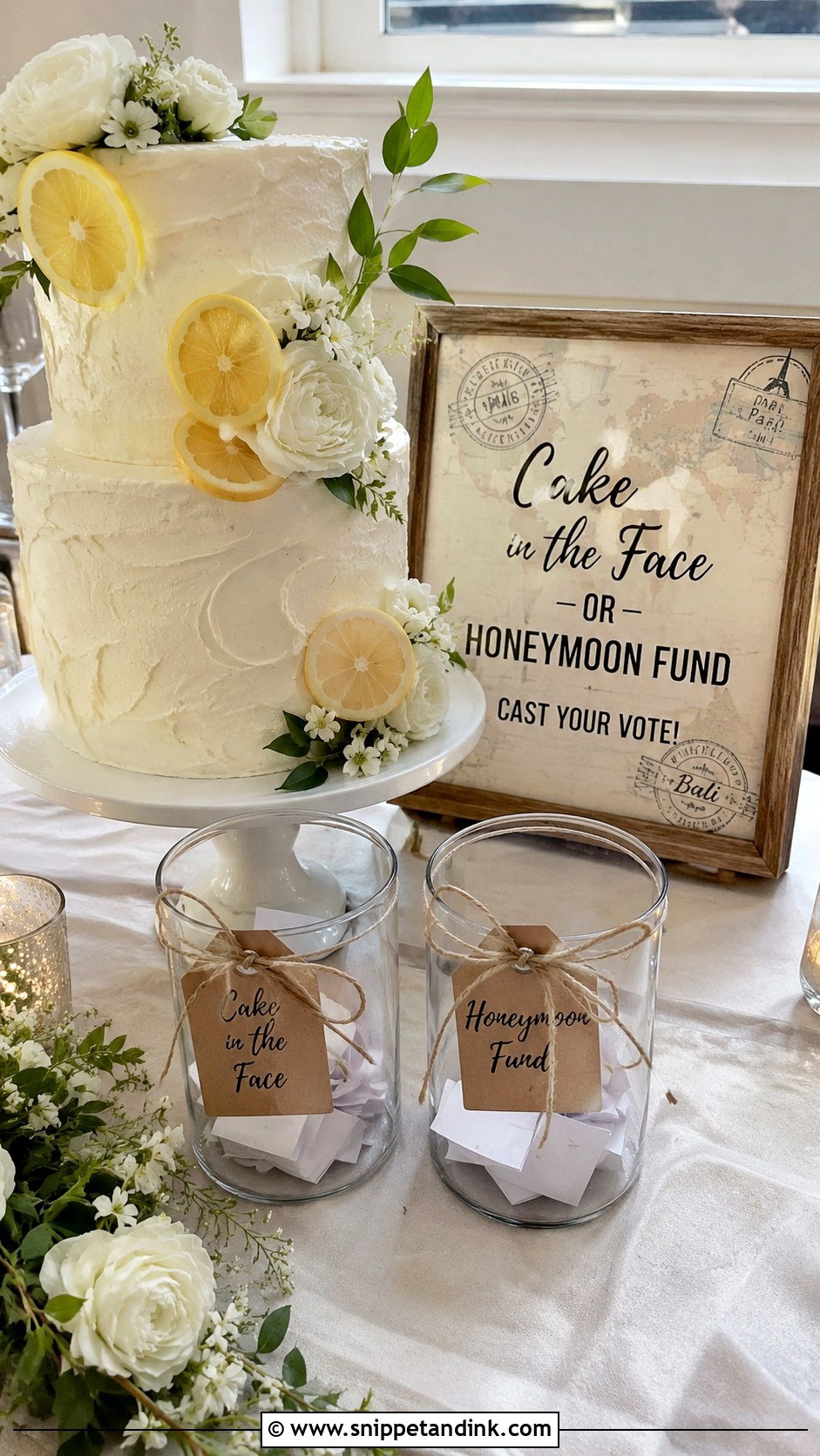 Cake In The Face Wedding Sign With Honeymoon Fund - Snippet and Ink - 25 Cake in the Face Wedding Sign