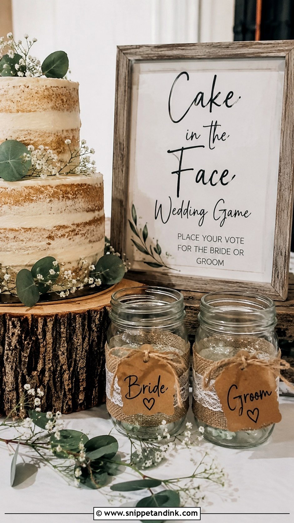 Cake In The Face Wedding Sign With Mason Jars - Snippet and Ink - 25 Cake in the Face Wedding Sign