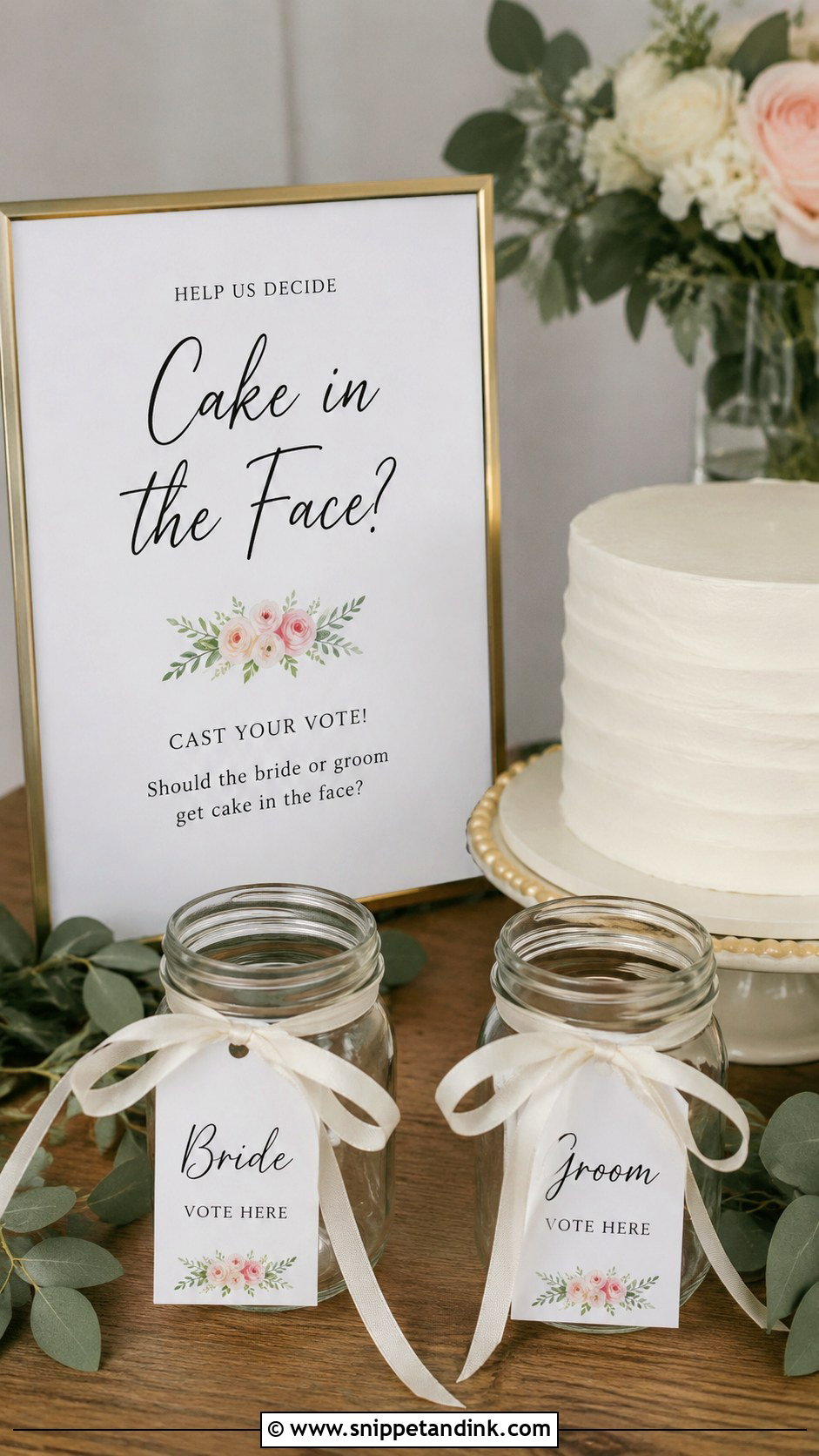 Cake In The Face Wedding Sign With Printable Template - Snippet and Ink - 25 Cake in the Face Wedding Sign