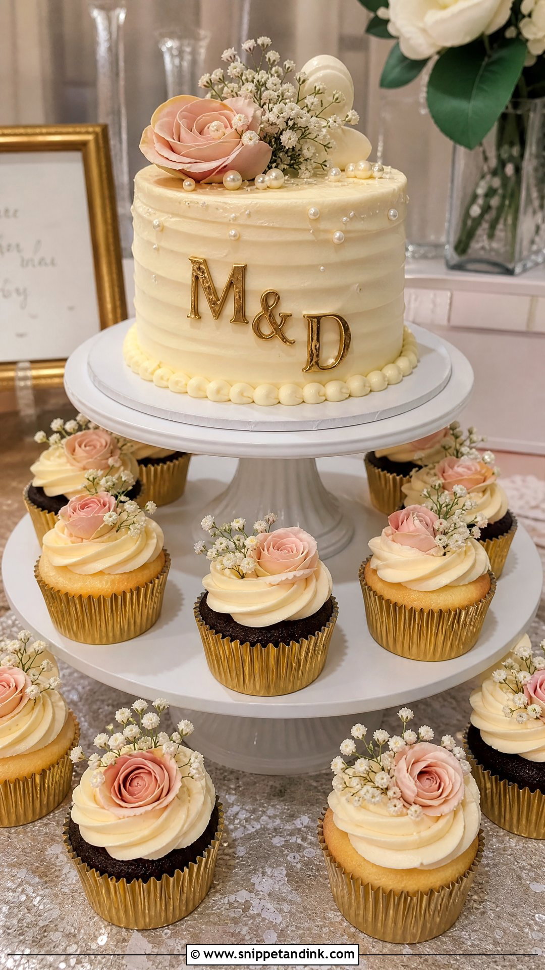 Cake With Cupcakes Anniversary Display - Snippet and Ink - 25 Unique Wedding Anniversary Cake Ideas