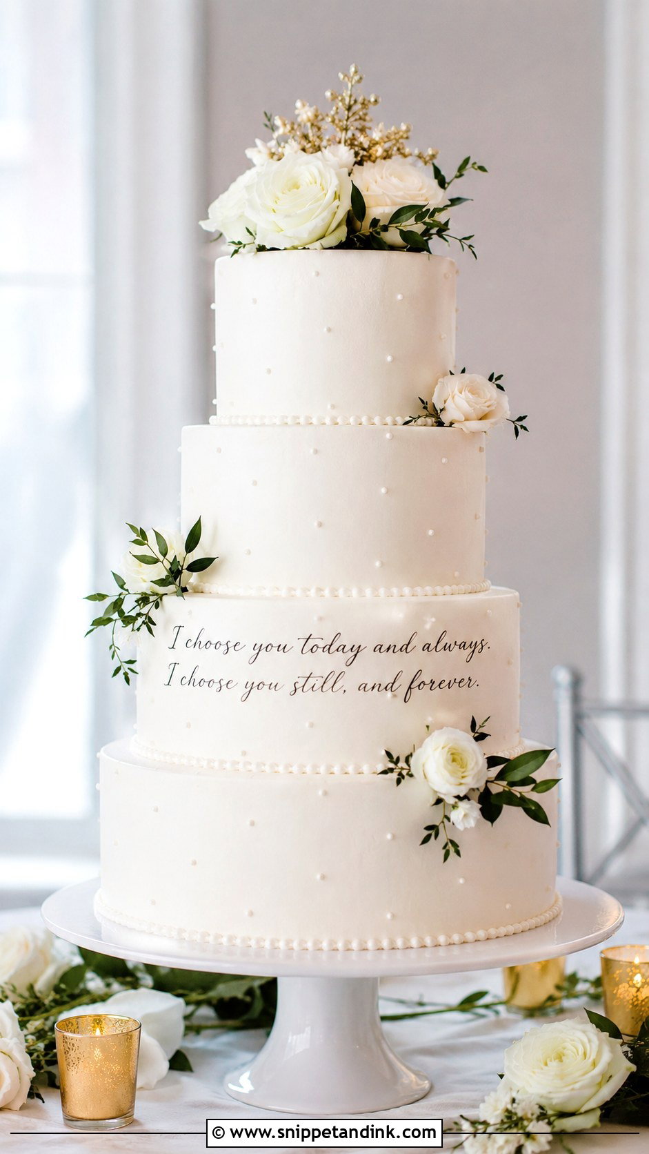 Cake With Vows Wedding Cake - Snippet and Ink - 20 Quote Cake Ideas for Wedding