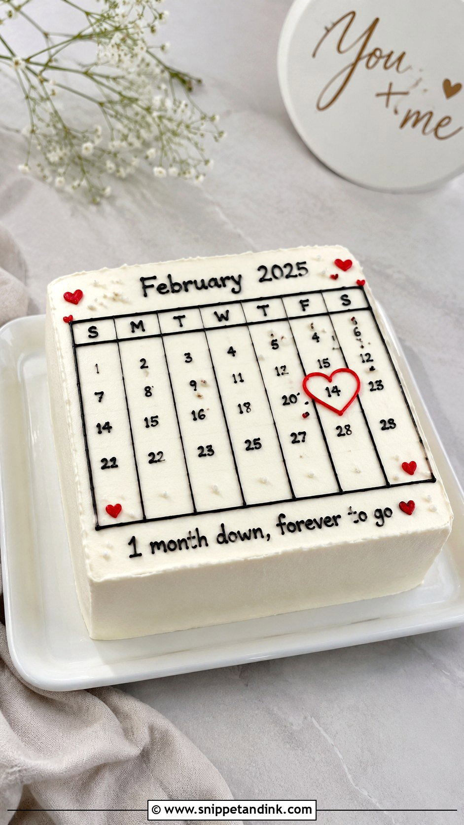 Calendar 1 Month Anniversary Cake - Snippet and Ink - 20 1st Month Anniversary Cake Ideas