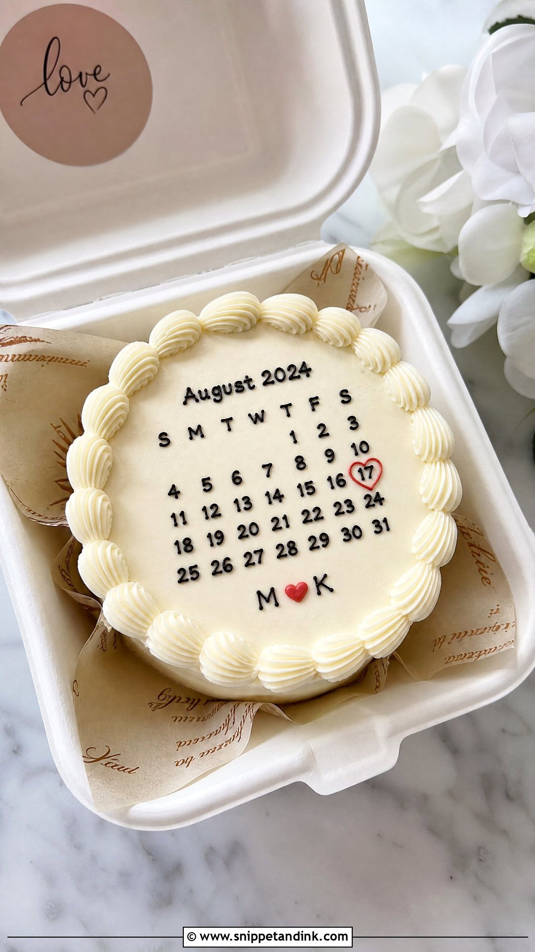 Calendar Anniversary Bento Cake - Snippet and Ink - 30 Anniversary Bento Cake Ideas