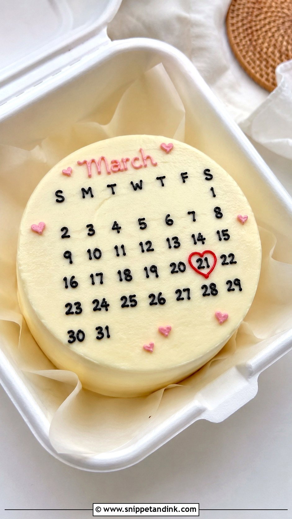 Calendar Anniversary Bento Cake - Snippet and Ink - 20 Anniversary Bento Cake Ideas