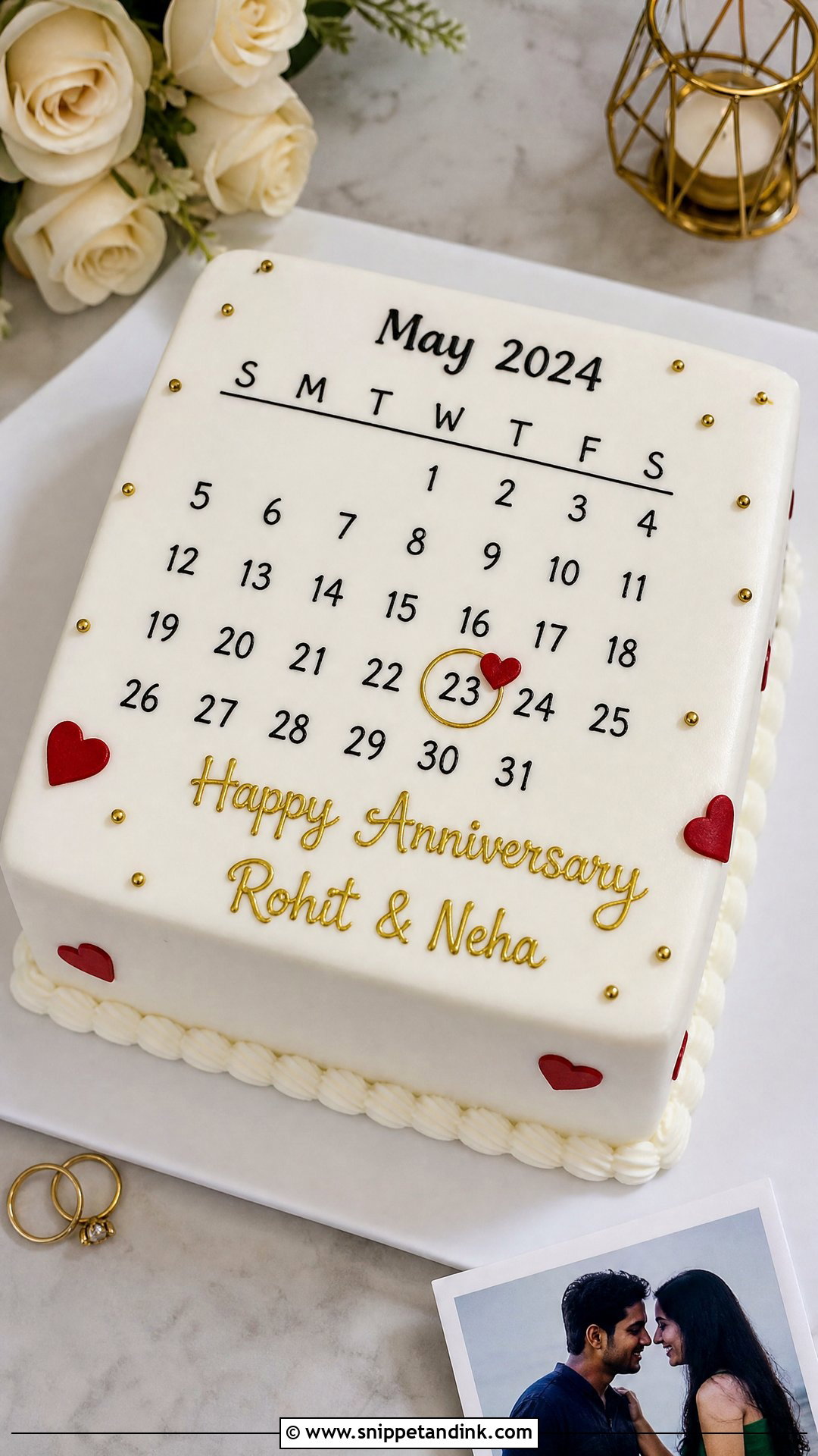 Calendar Anniversary Cake - Snippet and Ink - 30 Cute Anniversary Cake Ideas