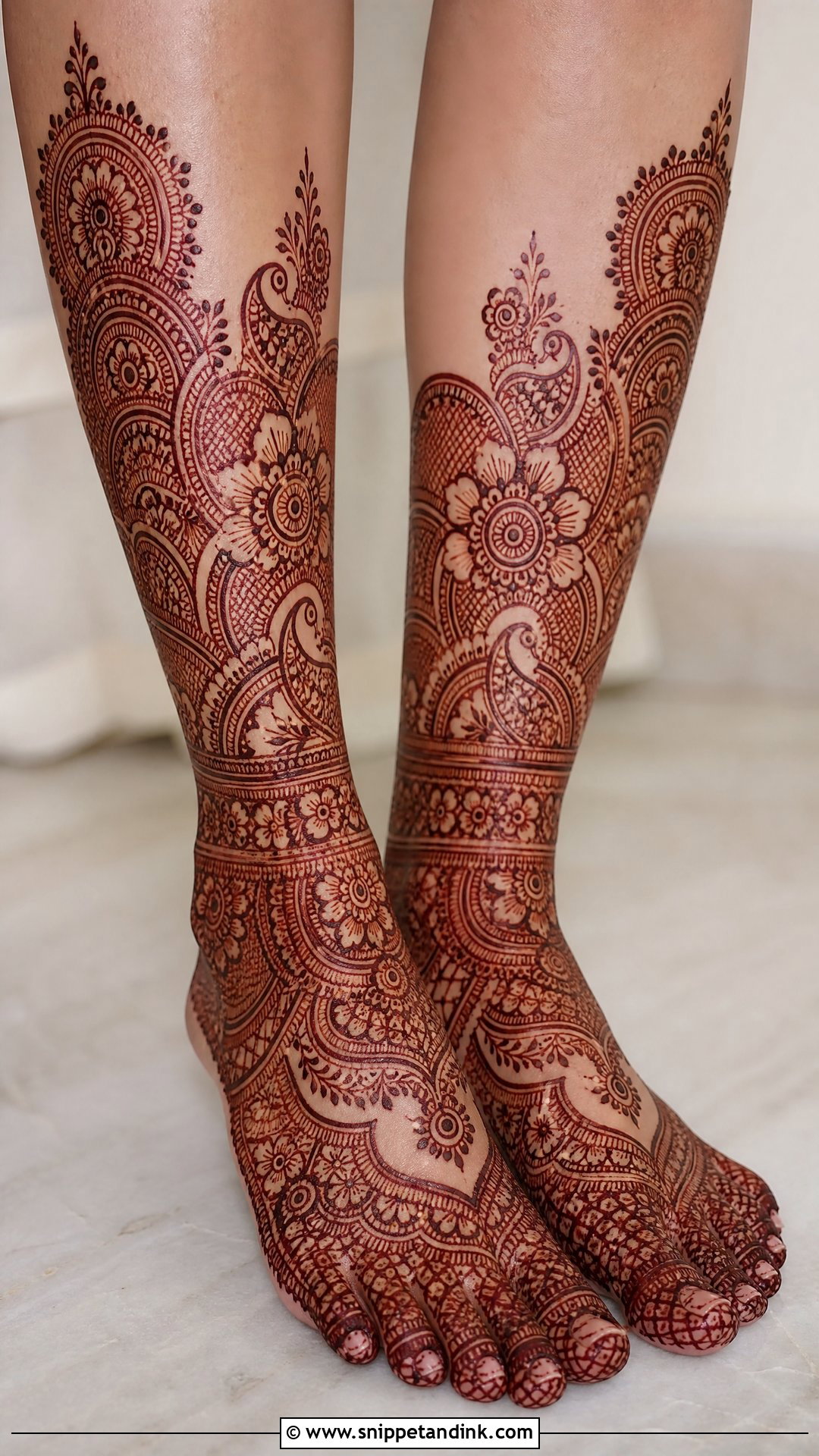 Calf Bridal Mehndi Design - Snippet and Ink - 25 Bridal Leg Mehendi Mehndi Design Ideas