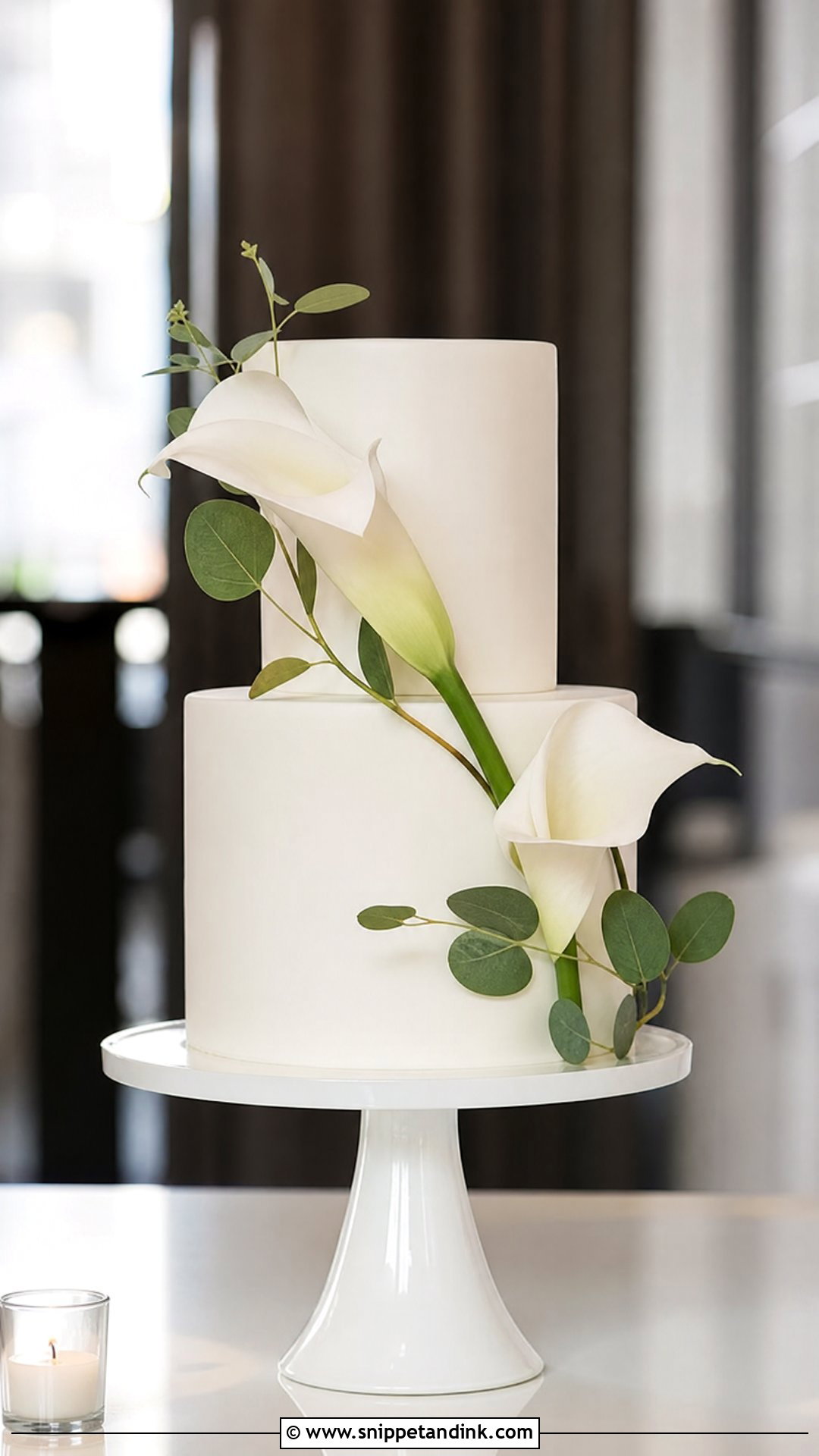 Calla Lily Wedding Cake - Snippet and Ink - 25 Minimalist Wedding Cake Ideas